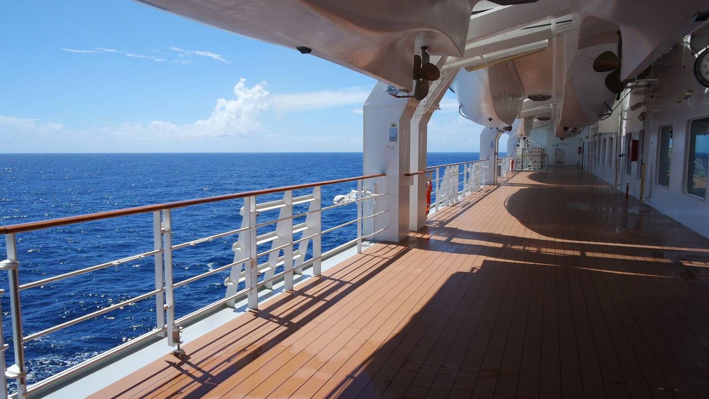 Cruise ship ocean deck