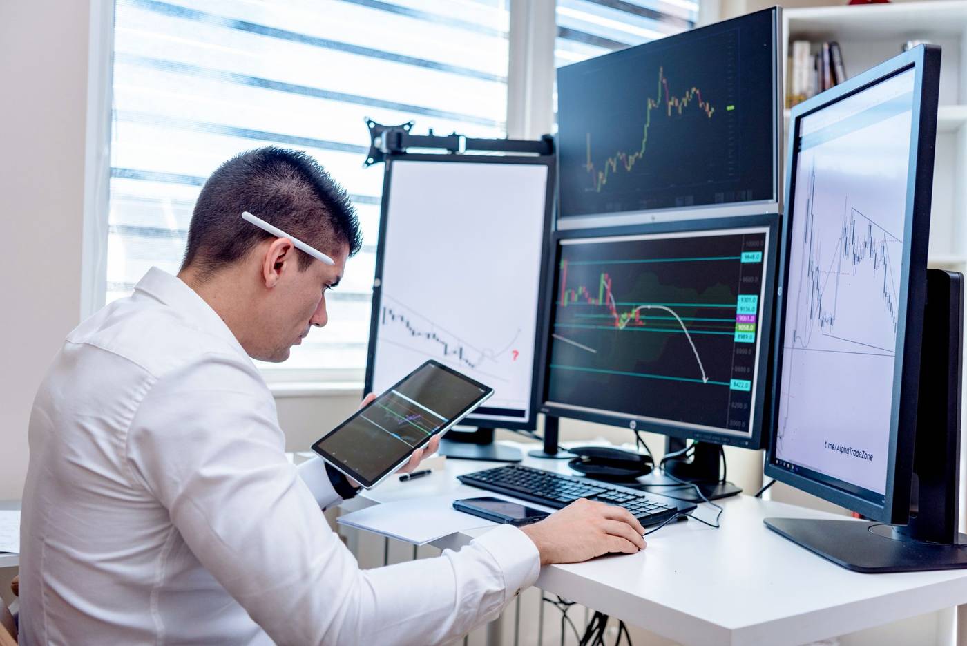 Stock market data screens trader