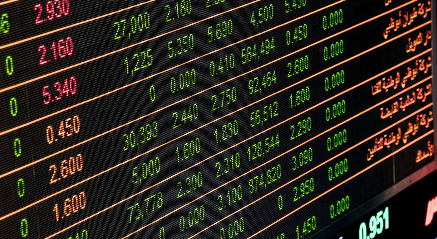 Stock market trading data screen