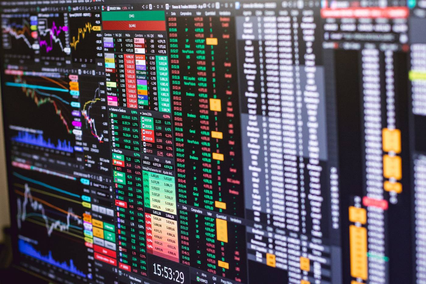 Stock market trading floor